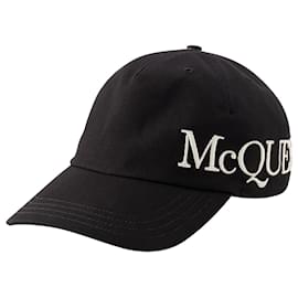 Alexander Mcqueen-Oversize Baseball Cap - Alexander Mcqueen - Cotton - Black-Black