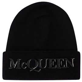 Logo-Mütze – Alexander Mcqueen – Kaschmir – Schwarz Schwarz