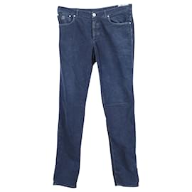 Brunello Cucinelli-Brunello Cucinelli Jeans de perna reta em algodão azul-Azul