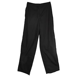 Prada-Pantaloni Prada Linea Rossa a gamba dritta in nylon cotone nero-Nero
