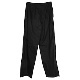 Prada-Pantalones de pierna recta Prada Linea Rossa en nailon de algodón negro-Negro