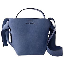 Musubi Mini Bolsa Crossbody - Acne Studios - Couro - Azul Claro Azul