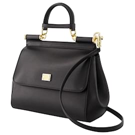 Dolce & Gabbana-Sicily Crossbody Bag - Dolce&Gabbana - Leather - Black-Black