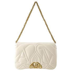 Borsa a tracolla The Seal - Alexander McQueen - Pelle - Avorio Marrone Beige