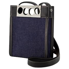 Alexander Mcqueen-Mini Tote Bag - Alexander Mcqueen - Leather - Denim/Black-Blue