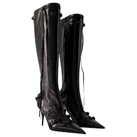 Balenciaga-Cagole H90 Boots - Balenciaga - Leather - Black-Black