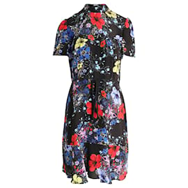 Erdem-Erdem Anna Floral Print Dress in Black Silk-Other