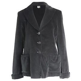 Armani Exchange Armani Collezioni Samtblazer aus schwarzer Baumwolle Schwarz