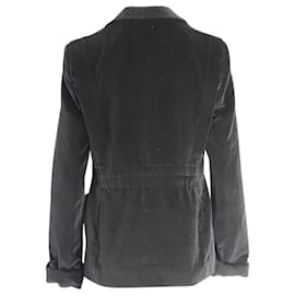 Armani Exchange-Blazer de veludo Armani Collezioni em algodão preto-Preto