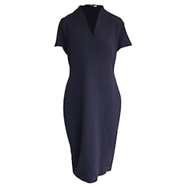 Max Mara-Vestido recto Max Mara Workwear en lana virgen azul-Azul