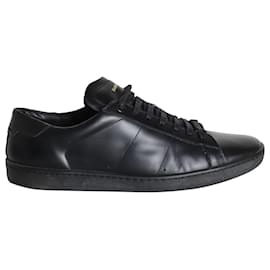 Saint Laurent-Saint Laurent SL/01 Court Classic Sneakers in Black Calfskin Leather-Black