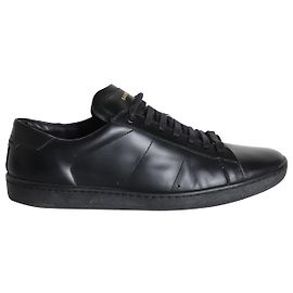 SAINT LAURENT SL/01 Tênis Court Classic em couro de bezerro preto Preto