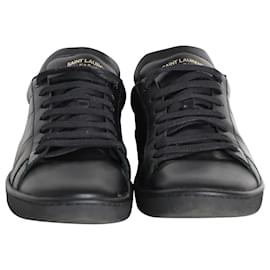 Saint Laurent-SAINT LAURENT SL/01 Court Classic Sneakers in Black calf leather Leather-Black