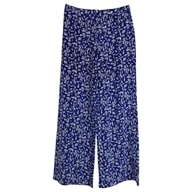 Autre Marque-Pantalon large Saloni en soie bleue-Autre