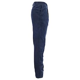 Brunello Cucinelli-Brunello Cucinelli Corduroy Pants in Navy Blue Cotton-Blue,Navy blue