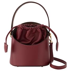 Etro-Secchiello Crossbody Bag - Etro - Leather - Burgundy-Red,Dark red