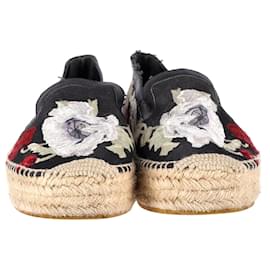 Alexander Mcqueen-Alexander McQueen Embroidered Espadrilles in Black Canvas-Other