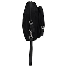 Prada-Prada Travel Pouch with Wrist Strap in Black Cotton-Black