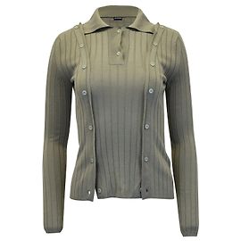 Jacquemus La Maille Baho Polo aus olivgrüner Wolle Grün Olivgrün