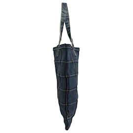 Saint Laurent-Saint Laurent Denim Patchwork Tote in Blue Cotton-Blue