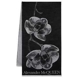 Sciarpa con teschio Orchidea - Alexander McQueen - Lana - Nera Nero