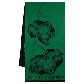 Sciarpa con teschio Orchidea - Alexander McQueen - Lana - Verde Verde