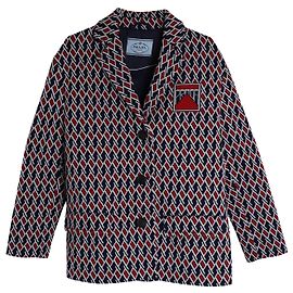 Prada Blazer com Estampa Geométrica em Poliéster Multicolor Multicor