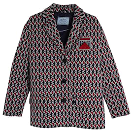 Prada Geometric Print Blazer in Multicolor Polyester Multiple colors