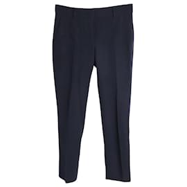 Prada-Prada Straight Cut Trousers in Navy Virgin Wool-Navy blue