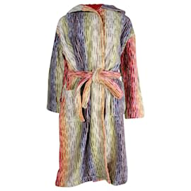 Missoni-Robe toalha com capuz Missoni em algodão multicolorido-Multicor