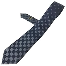 Pre-owned Louis Vuitton Champs Elysées Textured Black Tone Tie Bar