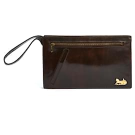 Céline-Pochette Caleche marrone vintage-Marrone scuro