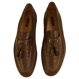 Louis Vuitton Mocassini Slip On con Nappe in Pelle Grigio Talpa da Uomo 7.5 M Grigio