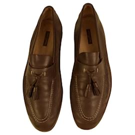 Louis Vuitton-Louis Vuitton Mocassins à glands en cuir taupe gris pour hommes Taille de chaussures à enfiler 7.5 M-Gris