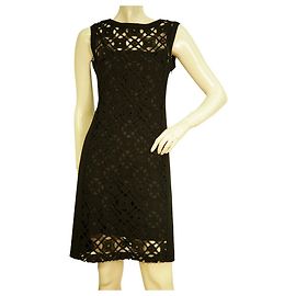 Philosophy di Alberta Ferretti Minivestido preto de lã com renda e sem mangas 40 Preto
