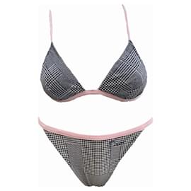 Christian Dior-Magnifique maillot de bain bikini 2 pièces Christian Dior de l’époque John Galliano!-Noir,Rose,Blanc,Multicolore