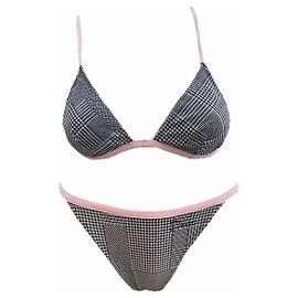 Großartiger Christian Dior 2-teiliger Bikini-Badeanzug aus der John Galliano-Ära! Schwarz Pink Weiß Mehrfarben