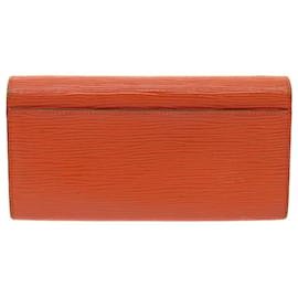 Louis Vuitton-LOUIS VUITTON Epi Portefeuille Sarah Long Wallet Orange M60584 LV Auth 47252-Orange