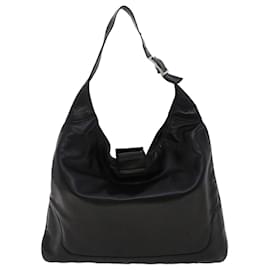 Valentino-VALENTINO Hand Bag Leather Black Auth 47391-Black