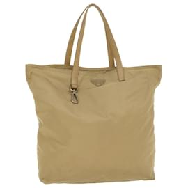 Prada-PRADA Tote Bag Nylon Beige Auth bs6674-Beige