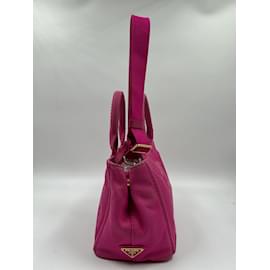 Prada-Pink Canvas Prada Canapa Tote-Pink