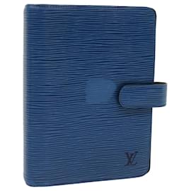Louis Vuitton-LOUIS VUITTON Epi Agenda MM Funda para planificador de día Azul R20055 LV Auth 47237-Azul