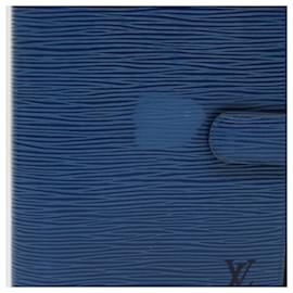 Louis Vuitton-LOUIS VUITTON Epi Agenda MM Tagesplaner Cover Blau R20055 LV Auth 47237-Blau