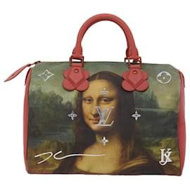 Louis Vuitton-LOUIS VUITTON Masters Collection DA VINCI Speedy 30 Hand Bag M43372 auth 47432a-Pink