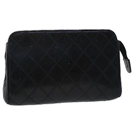 CHANEL Beutel Lammfell Schwarz CC Auth 47074 Schwarz
