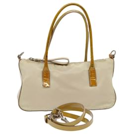 Prada-Prada Hand Bag Nylon 2way Shoulder Bag Beige Auth cl637-Beige
