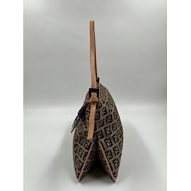 Fendi-Baguette en toile marron Fendi-Marron