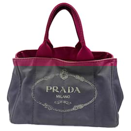 Prada-Pink Canvas Prada Canapa Tote-Pink