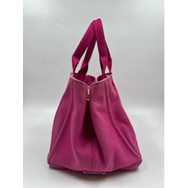 Prada-Pink Canvas Prada Canapa Tote-Pink