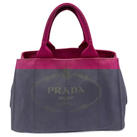 Prada-Pink Canvas Prada Canapa Tote-Pink